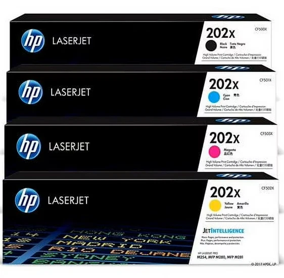 HP 202X High Yield Toner Set CMYK for Color LaserJet Pro M254 M281 Printer - Image 1 of 1