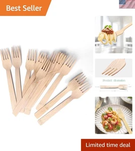 Eco-Friendly Bamboo Cutlery: 2200 PK 6.7” Forks - 100% Compostable & Bulk Value - Picture 1 of 8