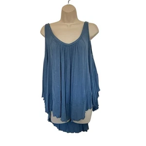 Free People Cold Shoulder Asymmetrisches Top Gr. XS Glockenärmel Oversized - Bild 1 von 9