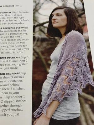 Lace Shawl Knitting Pattern 46-64in Pages from Book - Image 1 of 3