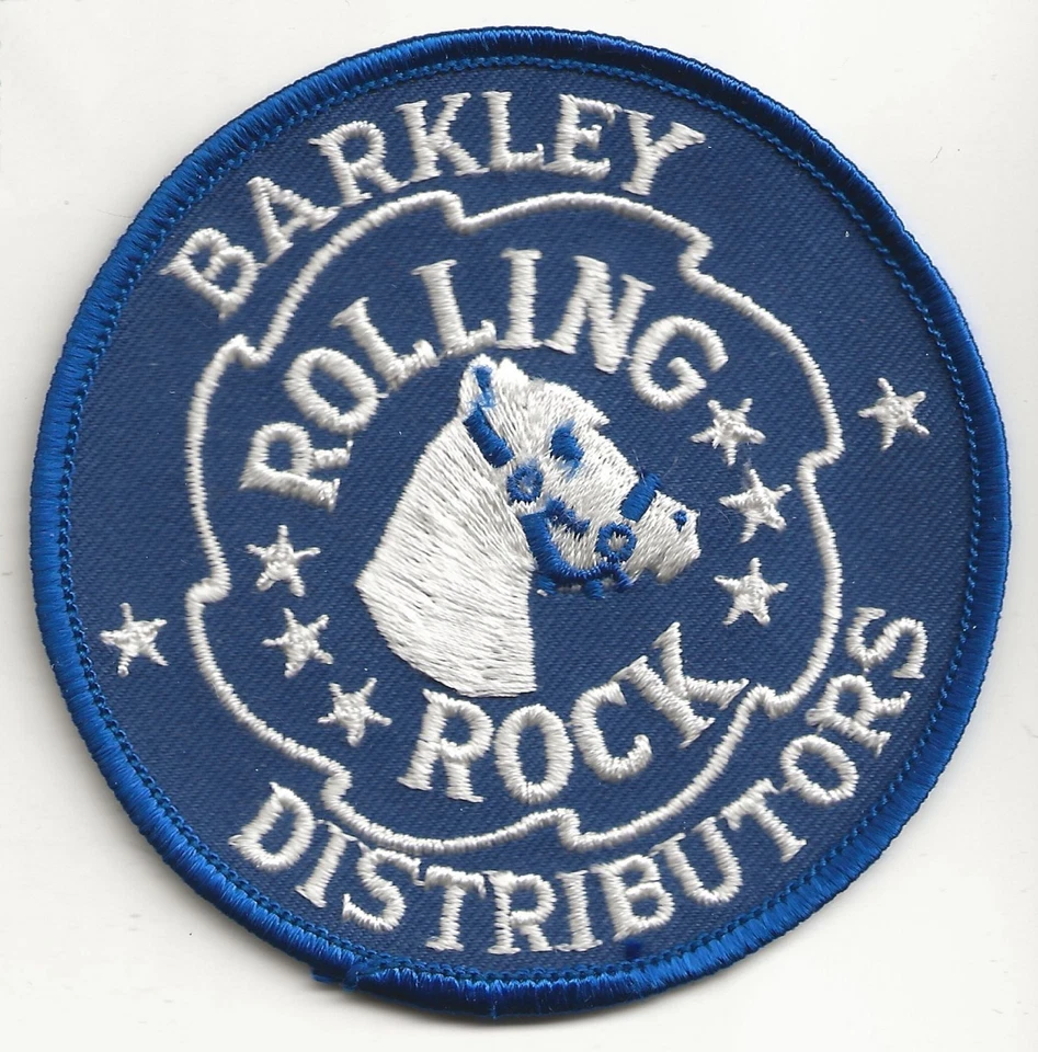 Rolling Rock Premium Beer Barkley Distributors Latrobe PA Patch Bordado NOS - Imagem 1 de 2