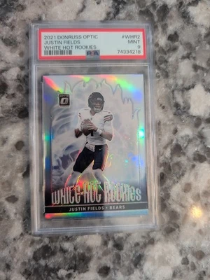 2021 Donruss Optic  White Hot Rookies Justin Fields Insert #WHR-2 (RC) PSA  - Image 1 of 4