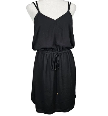 Vestido Alice & Trixie SM Negro Eslinga Cintura Acanalada Midi Corto Capricho Fiesta Foto 1 de 4