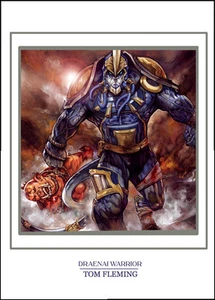 SIGNED WORLD OF WARCRAFT PRINT- DRAENAI-TOM FLEMING - Picture 1 of 1