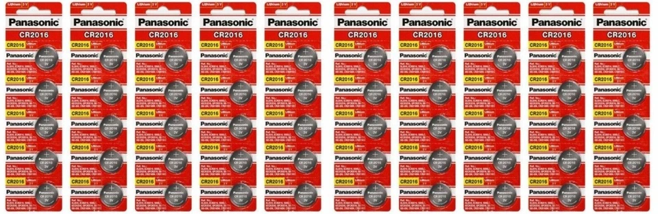 50 PANASONIC CR 2016 3 Volts CÉLULA MOEDA DE LÍTIO Botão Bateria Expira 05/2029 - Imagem 1 de 1