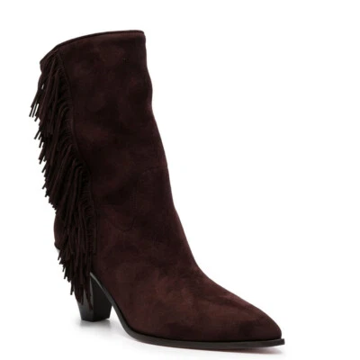 Botas de Gamuza AQUAZZURA Marrón Marfa Flecos 70 mm Talla IT39/US9 Foto 1 de 4