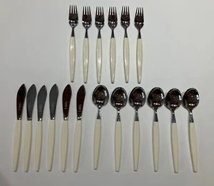 Juego de vajilla de acero inoxidable vintage S&S Helle Noruega MCM 16 piezas tenedor, cuchara y cuchillo - Imagen 1 de 8