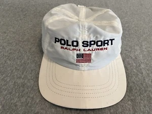 Vintage Polo Sport Ralph Lauren USA Flag Hat Cap White S/M - Picture 1 of 6