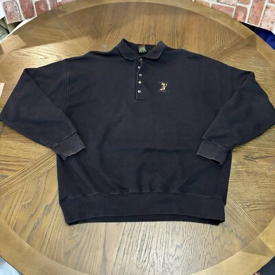 VNT Sudadera con Cuello Cross Creek Cuarto Botón Negra Para Hombre XL Hecha en Estados Unidos Golf Foto 1 de 4