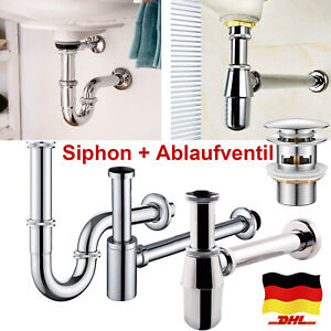 Siphon Sifon für Waschbecken Abfluss Ablaufgarnitur Syphon mit Geruchsverschluss