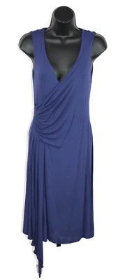 Vestido Ella Moss Azul Marino Azul Real Plisado Imitación Abrigo Talla Pequeña S Sin Mangas  Foto 1 de 4