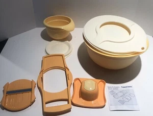 Tupperware Basic Slicer System Set with Mixing Light Orange Bowls New - Picture 1 of 4