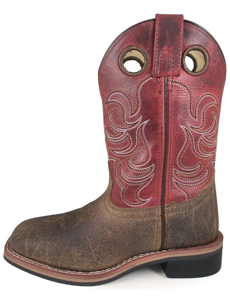 Botas occidentales Smoky Mountain para niños Jesse Pull On marrón quemado 3919C Foto 1 de 1