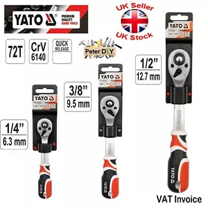 RATCHET HANDLE Quick Release OFFSET 1/4" 3/8" 1/2" 72 Teeth YATO YT-0730-0732 - Picture 1 of 5