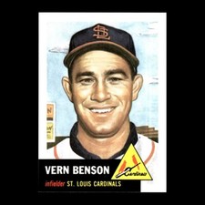 Vern Benson 1991 Topps Archives 1953 Rookie St. Louis Cardinals #205 NM-MT GM 2