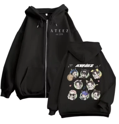 Sudadera con capucha no oficial con cremallera Atiny G23 ATEEZ 2025 World Tour In Your Fantasy Merch Foto 1 de 4