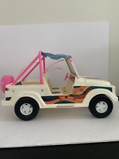 Vintage 1990 Mattel Barbie Funrider Jeep - RARE White w/ Stickers 9435
