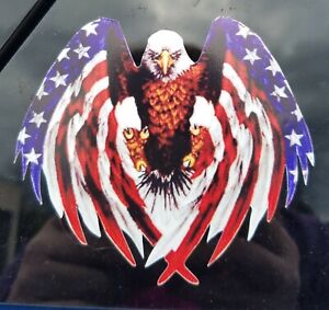 Flying Eagle with USA Flag as Wings Vinyl Decal Sticker 4443