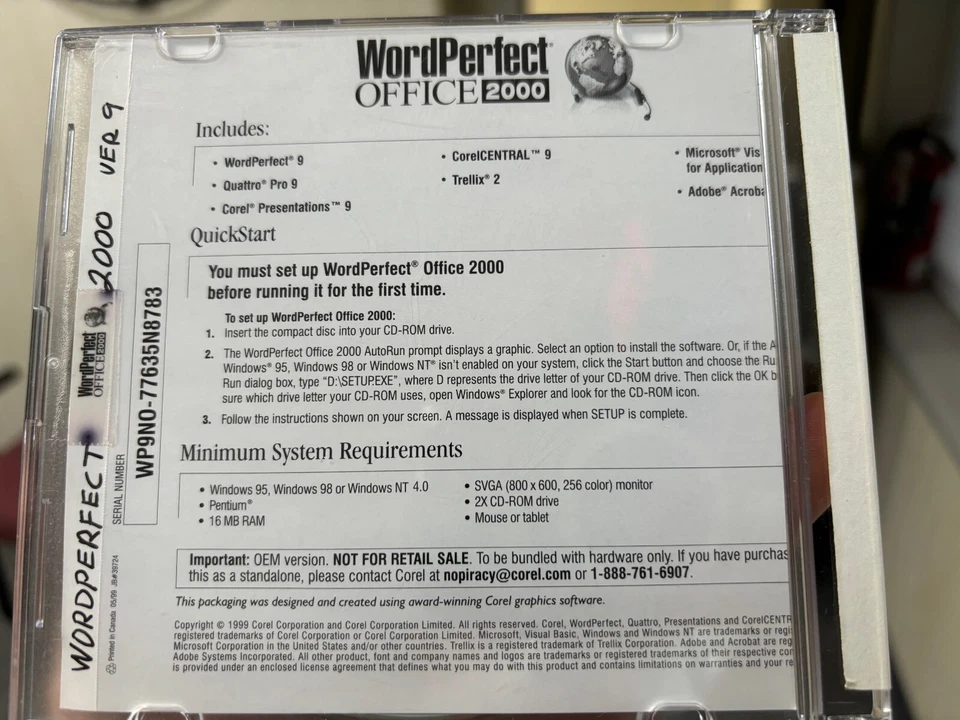 Vintage Corel WordPerfect Office Standard Edition 2000 - Image 1 of 1