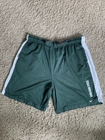 Michigan State Spartans Nike Dri-FIT XL Men’s 9” green athletic shorts Cover