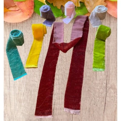 70+ Colors Silk Velvet Ribbons in Different Sizes, length 44 inches/112 cm - Image 1 of 4