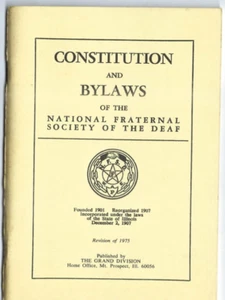Constitution and By-Laws of the National Fraternal Society for the Deaf, 1975 - Picture 1 of 1