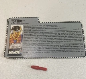 Tarjeta de archivo GI Joe Topside vintage y misil - Imagen 1 de 7