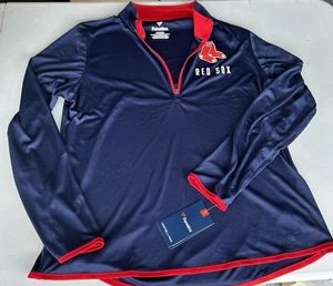 Pullover Boston Red Sox Fanatics para mujer XL 1/4 cremallera manga larga rojo marino nuevo con etiquetas - Imagen 1 de 8
