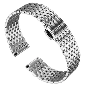 Ultradünnes Mesh Edelstahl Uhrenarmband leichtes Uhrenarmband poliert Uhr B... - Bild 1 von 7