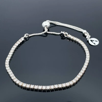 SLIDER ARMBAND AUS 925/-SILBER RHODINIERT MIT ZIRKONIA SCHMUCKJAGD - Bild 1 von 4