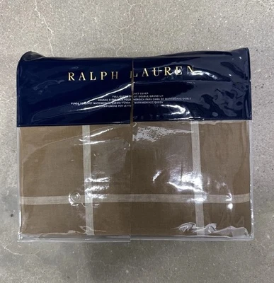 Ralph Lauren Modern Equestrian Windowpane Duvet FULL/QUEEN Camel Tan NWT $500 - Image 1 of 4