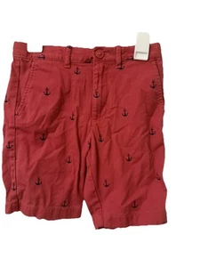 Jcrew Crewcuts Boys Red Shorts With Navy Anchors Size 8 - Picture 1 of 2