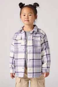 Levi’s Girl’s Size Small 5 Purple Plaid Oversized Shacket NWT - Picture 1 of 9