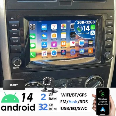 DAB+ Android 14 Autoradio GPS Carplay Für Mercedes-Benz Vito Viano W639 2006-14 - Bild 1 von 4