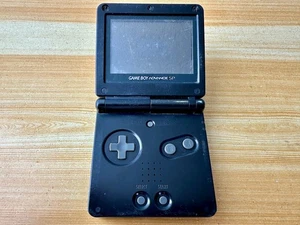Nintendo Gameboy Advance SP AGS001 Onyx Black Handheld Console Parts or Repair - Picture 1 of 10