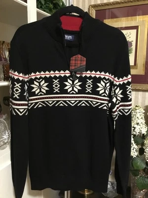 NWT Men's Handsome Chaps Christmas Holiday Winter Snowflake Ski Sweater M - Image 1 of 4