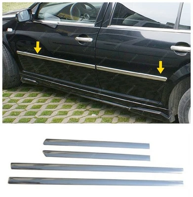 Pour VW BORA BERLINE 1998 à 2005 Protecteur de porte latérale chromé 4 pcs INOXY - Imagen 1 de 4