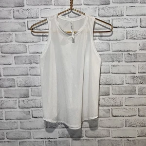 Lululemon Muscle Tank Top Damen 4 hochgeschlossen halbtransparent weiß reflektierend - Bild 1 von 6