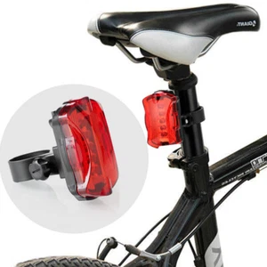 5 LED Rear Lights Red Beam Cycle Bike Bicycle Tail Light Waterproof Lamp Safety - Picture 1 of 6