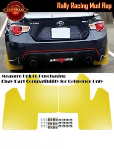 15" x 11.5" 4 Pcs Yellow Rally Racing Flexible Mud Flaps Splash Guard Fit Honda - Picture 1 of 3