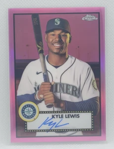 2021 Topps Chrome PA Kyle Lewis Auto Pink Refractor #ed 12/15 Mariners - Bild 1 von 2
