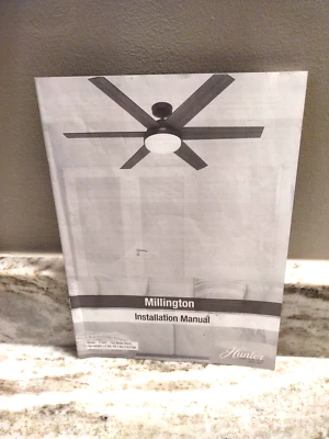 Hunter Millington 60" Matte Black Ceiling Fan 51667 *INSTALLATION MANUAL ONLY * - Image 1 of 4