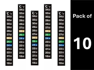 10 PIEZAS pegatinas de tira de temperatura - termómetros de cristal líquido rápidos y precisos - Imagen 1 de 4