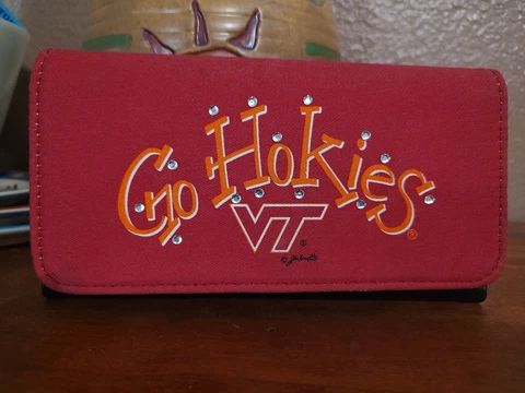 Virginia Tech Hokies Folding Wallet, Check Book Cover, Coin, Credit Card Holders Cover