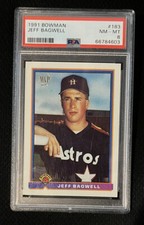 1991 BOWMAN #183 Jeff Bagwell RC PSA 8 rookie card Houston Astros