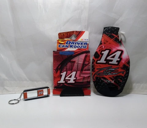 Tony Stewart #14 Can & Bottle Suit Koozie, Bottle Opener Key Chain - Lot of 3 Cover