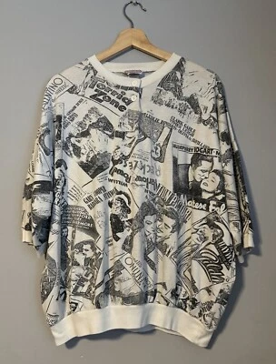 Camisa De Colección Años 70 Estrella de Cine Media Manga Mediana Humphrey Bogart Clark Gable  Foto 1 de 4