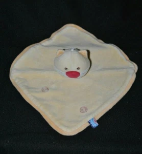 Doudou plat chat SUCRE D'ORGE jaune orange nez rouge spirales TTBE - Picture 1 of 1