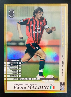 2005-06 Panini WCCF All Time Legends Paolo Maldini AC Milan refractor card - Image 1 of 3