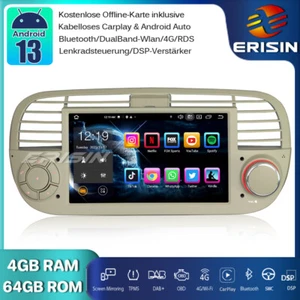 64GB Android 13 Autoradio GPS Wifi CarPlay DAB+ OBD2 DSP Fiat 500 500C 500S 500E - Bild 1 von 22